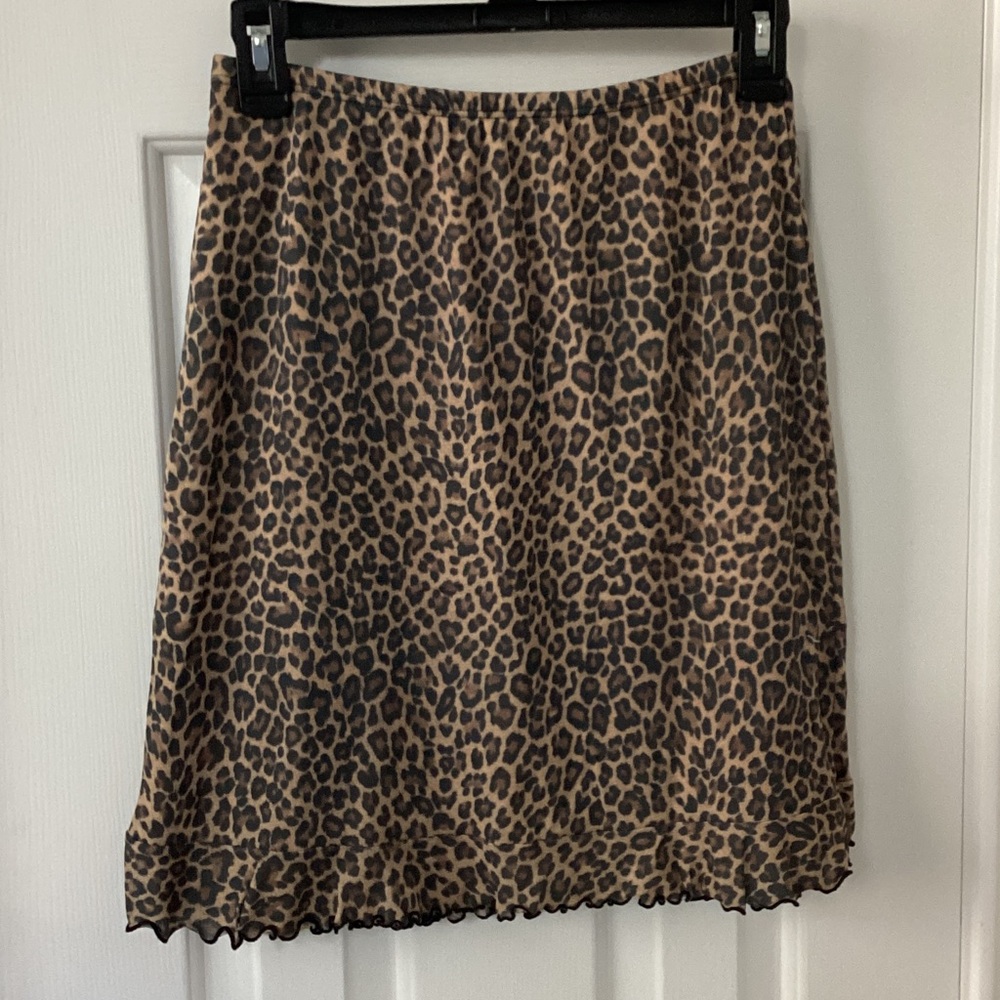 Leopard Print Mini Skirt - Brown/Black